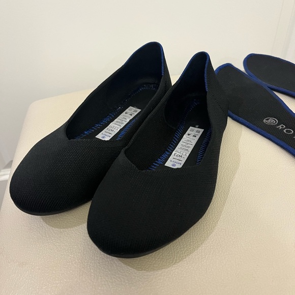 Rothy’s Women’s Round Toe Black Knit Ballet Flats Size 7.5 - Picture 6 of 11